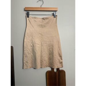 Spanx Beige Pull On Flat Front Simplicity Straight Pencil Shapewear Skirt Medium